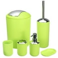 thumbnail image 1 of Bathroom Accessories Set 6Pcs Luxury Gift Trash Can, Lotion Dispenser, Toothbrush Holder, Toliet Brush with Holder, Cup, Soap Dish for Home Hotel Bathroom White/Black/Blue/Green, 1 of 9