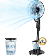 Pedestal Misting Fan, Mist Fan Mister Cooling Fan with 2.6L Large Water Tank, 9 Speeds Misting Standing Fan, Floor Fan with Remote for Home Bedroom Patio Outdoor