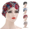 thumbnail image 1 of Dress Choice Womens Chemo Cancer Flower Print Head Hat Cap Ethnic Bohemia Pre-Tied Twisted Braid Hair Cover Wrap Turban Headwear for Daily Wear, 1 of 8