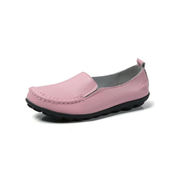 GENILU Loafers for Women Comfortable Slip On Dress Shoes Casual Leather Walking Flats Outdoor Driving Shoes