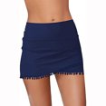 thumbnail image 1 of ClodeEU Women Bikini Bottom Tankini Swim Skirt Short Hulip Hem Tassel Beach Skrit, 1 of 4