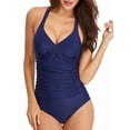 thumbnail image 1 of Women's Split Swim Skirt High Waisted Ruched Drawstring Swimuit Bottom with Built-in Panty, 1 of 6