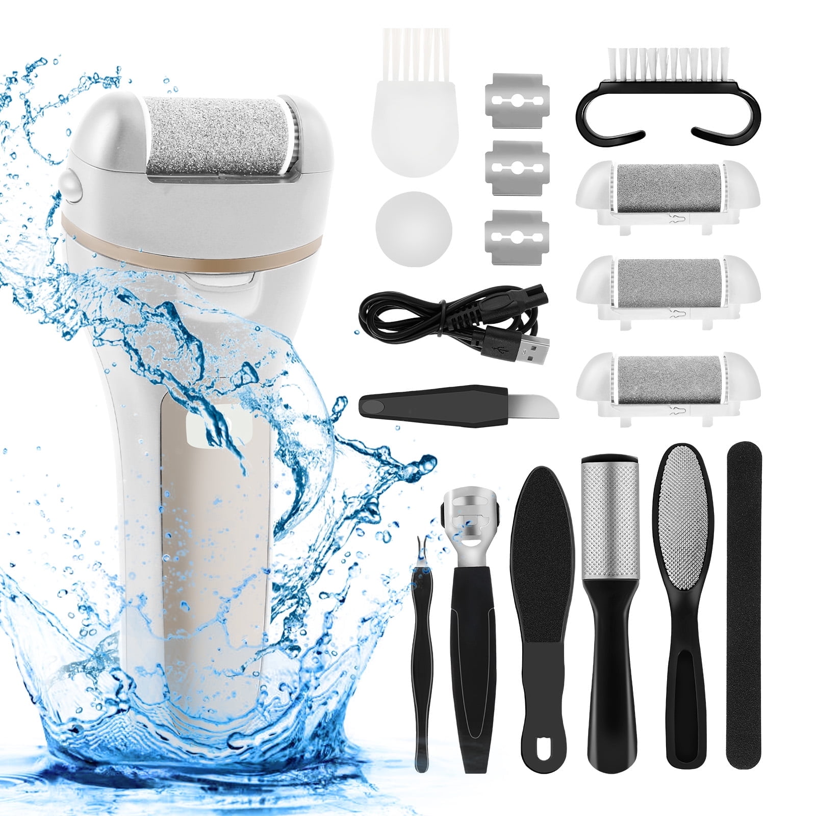 Everso Stainless Steel Pedicure Foot File with Long Handle