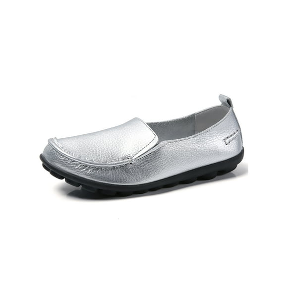 GENILU Loafers for Women Comfortable Slip On Dress Shoes Casual Leather Walking Flats Outdoor Driving Shoes