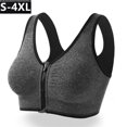 thumbnail image 1 of Front zipper sports bra professional shockproof breathable no steel ring running vest yoga sports underwear women, 1 of 6