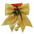 thumbnail image 1 of Christmas Decorative Bow, 9.8 x 11.8in Large Glitter Bow Sparkly Bowknot with Pine Cones for Wreath Garland Treetopper Xmas Tree Ornament Home Wall Door Decor, 1 of 10
