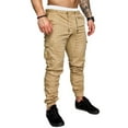 thumbnail image 1 of Dewadbow Mens Pants Twill Jogger Hip Hop Elastic Sport Slim Fit Stretch Trousers, 1 of 4