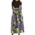 thumbnail image 1 of Women Short Sleeve Polka Dot Striped Summer Midi Dress Plus Size Casual Sundress, 1 of 4