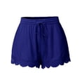 thumbnail image 1 of Joinnvt Women's Drawstring Solid Color Lace Elastic Waist Casual Shorts, 1 of 2