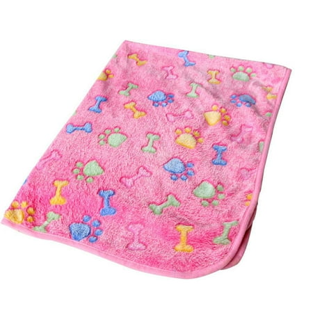 Kurtrussel Small Pet Blanket for Dogs & Cats, Pink Paws