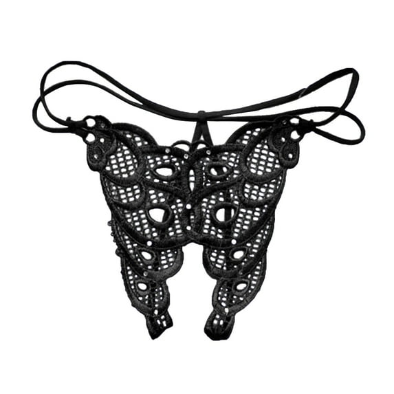 Women Girl Sexy Hollow Bandage G String Open Crotch Thongs Low Waist Panties Underwear