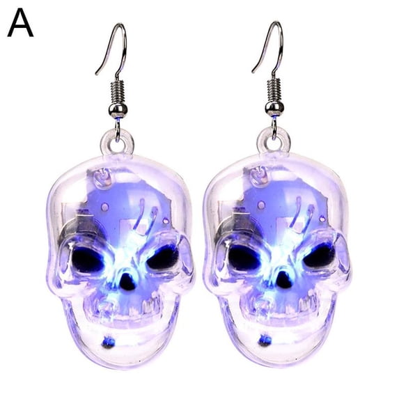 Halloween Earrings Pumpkin Glow Drop Dangle Earrings Hook Earrings LED Light Nightclub Party Accessories for Women Q8Z7
