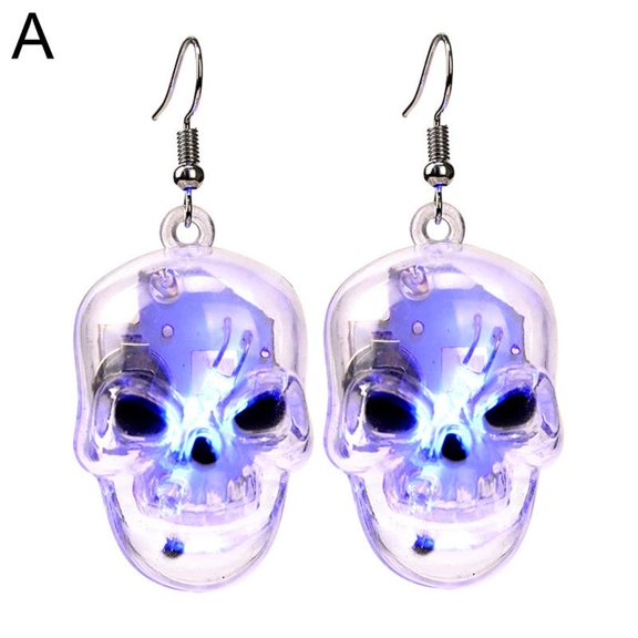 Halloween Earrings Pumpkin Glow Drop Dangle Earrings Hook Earrings LED Light Nightclub Party Accessories for Women Q8Z7