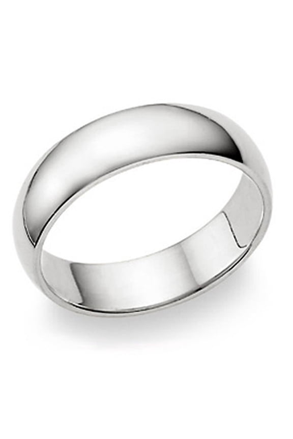 6MM Sterling Silver High Polish Plain Dome Tarnish Resistant Comfort Fit Wedding Band Ring Sz 8.5