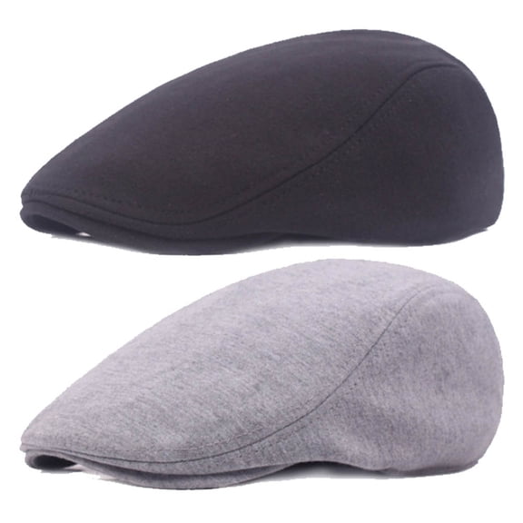 2 Pieces Newsboy Men's Hat Cotton Soft Stretch Fit Men Cap Cabbie Driving Hat for Men