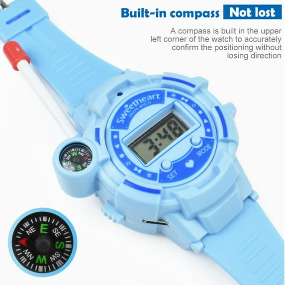 CNKOO 2-Pack Kids Walkie Talkies Watches for 3-12 Year Old Children, Walkie Talkies for Kids 2 Way Radio Toy with LCD Flashlight, Multifunction Children Walkie Talkiesfor Outside, Camping, Hiking