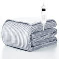 thumbnail image 1 of COWIN Electric Blanket Full Size, Brushed Flannel+Cotton Fleece, 10 Heating Levels and 1-8 Hour Automatic Shutdown, Machine Washable, Silvery Gray, 72 "x 84", 1 of 7