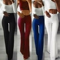 thumbnail image 1 of Bagilaanoe Women High Waist Flared Wide Leg OL Work Yoga Lady Bell-bottom Trousers Pants, 1 of 5