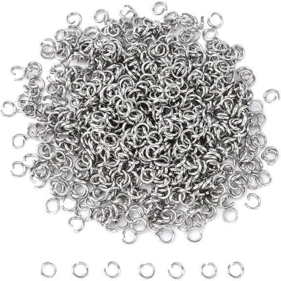 1bag 1 Bag Jump Rings Stainless Steel Open Jump Rings 21 Gauge Chainmail Rings Connector Rings for Earring Bracelet Necklace Jewelry Keychain DIY Craft Making