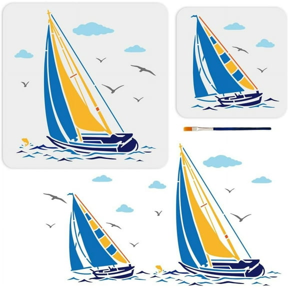 1bag 1 set PET Hollow Out Drawing Painting Stencils for Scrapbook Photo Album with 1pc Art Paint Brushes Ship 20~30x20~30mm 2pcs/set