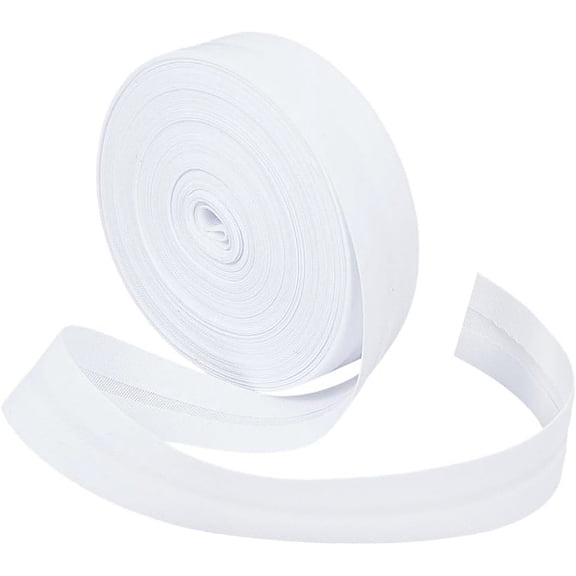 1bag 10.94 Yards Single Fold Bias Tape 3/4 inch Wide White Bias Binding Tape Hemming Tape for DIY Garment Sewing Seaming Piping Quilting White