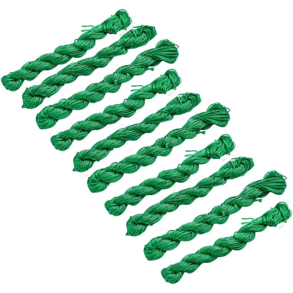 1bag 10 Bundles 260 Yards Nylon Jewelry Thread Cord 1mm Shiny Silky Rattail Cord Chinese Knotting Beading Cord for DIY Jewellery Making Macrame Kumihimo Shamballa Bracelet - Green
