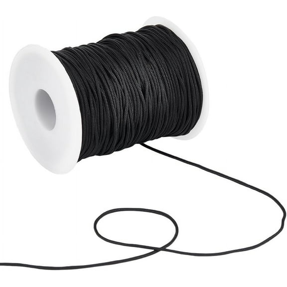 1bag 100 Yards Wind Chime String Black Nylon String 1.5mm Chinese Knotting Cord Twine Outdoor String String Thread Replacement Nylon Thread for Bracelet Kumihimo Craft Lift Blind Windows