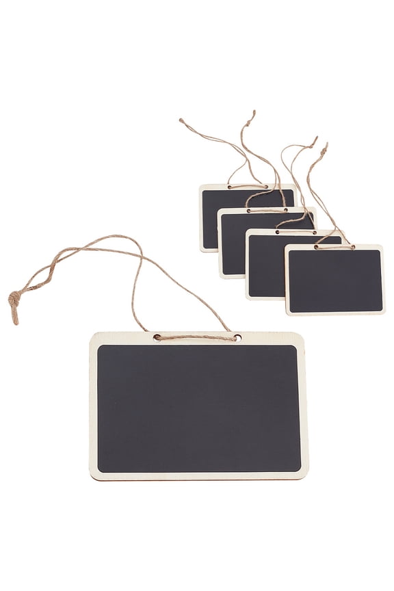 1bag 10pcs Wooden Chalkboards Hanging Chalkboard Signs Cute Erasable Liquor Decanter Labels with String Message Board Tags for Food Labels Wedding Parties Place Cards 6x8cm (2x3 inch) Wood