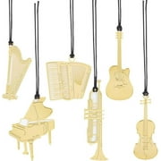 1bag 12Pcs Brass Bookmarks Musical Instrument Page Clips Book Marks Notebook Darts Book Markers with Tassel for Reading School Work Book Lovers Teachers Classmates Friends Birthday Gifts Black