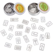 1bag 2 boxes Book Darts Thin Stainless Steel Mini Bookmarks 100 Pieces Metal Bookmarks Mixed Shapes for Reading Page Mark