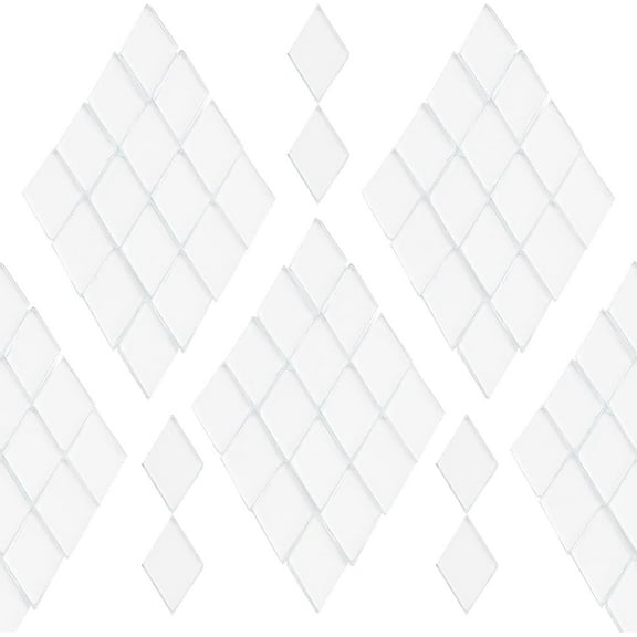 1bag 200 Pcs Mosaic Tiles Rhombus Glass Mosaics Clear Vitreous Mosaic Tiles Stone Home Decoration for DIY Plates Picture Frames Flowerpots