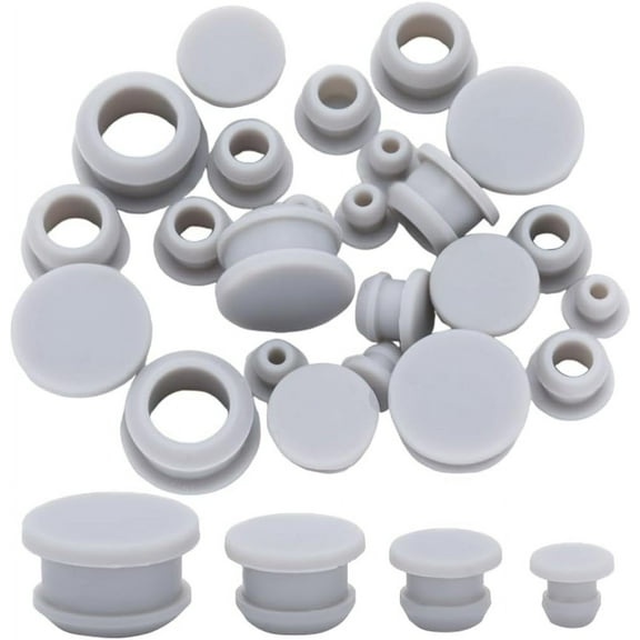 1bag 24pcs 4 style Silicone Bottle Seal Plug Reusable Replacement Bottle Stopper Silver 9~19x8~11mm pin: 5~15mm 6pcs/style