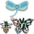 thumbnail image 1 of 1bag 3 styles Rhinestone Beaded Applique Sequins Animal Bees Dragonfly Butterfly Decorative Sew on Embroidery Patches Appliques for Craft Party Dress Costume Jeans Shoes bag Decor, 1 of 9