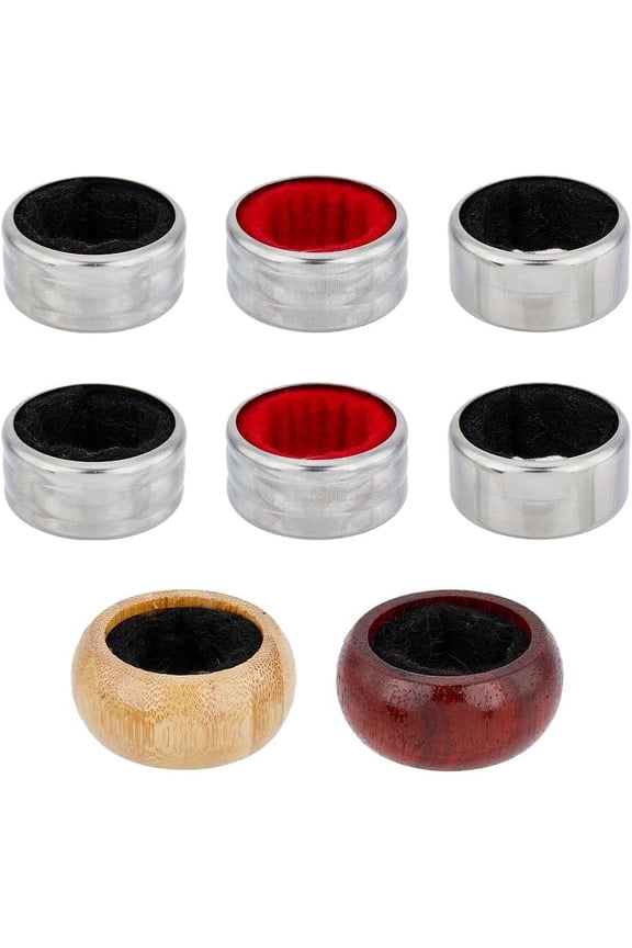 1bag 5 Styles Leakproof Ring Drip Stoppers Wine Drip Ring Stainless Steel Wine Bottle Collars Wood Wine Cork Stop Ring for Home Bar Party Supplies