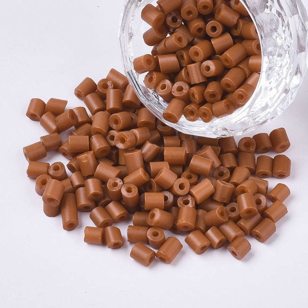 1bag 6/0 Glass Beads Baking Paint Chocolate 3.5~5x3.5~4mm Hole: 1mm about 4500pcs/bag