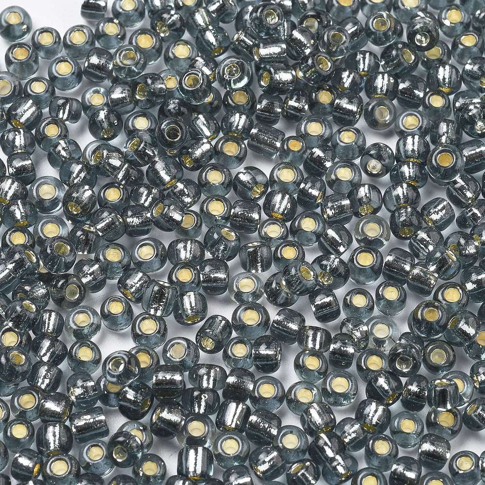 1bag 6/0 Grade A Round Glass Seed Beads Silver Lined Gray 6/0 4x3mm Hole: 1mm about 4500pcs/pound