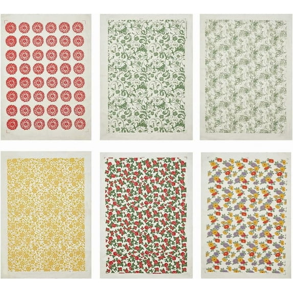 1bag 6 Styles Flower Decals Pottery Transfer Paper Colorful Pottery Art DIY Sticker Underglaze Flower Paper for Pottery Enamel Decal 15x21 Inch