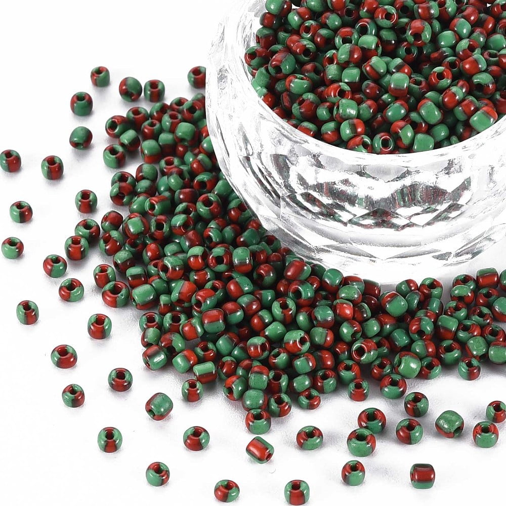 1bag 8/0 Glass Seed Beads Opaque Colours Seep Green 3mm hole:1mm