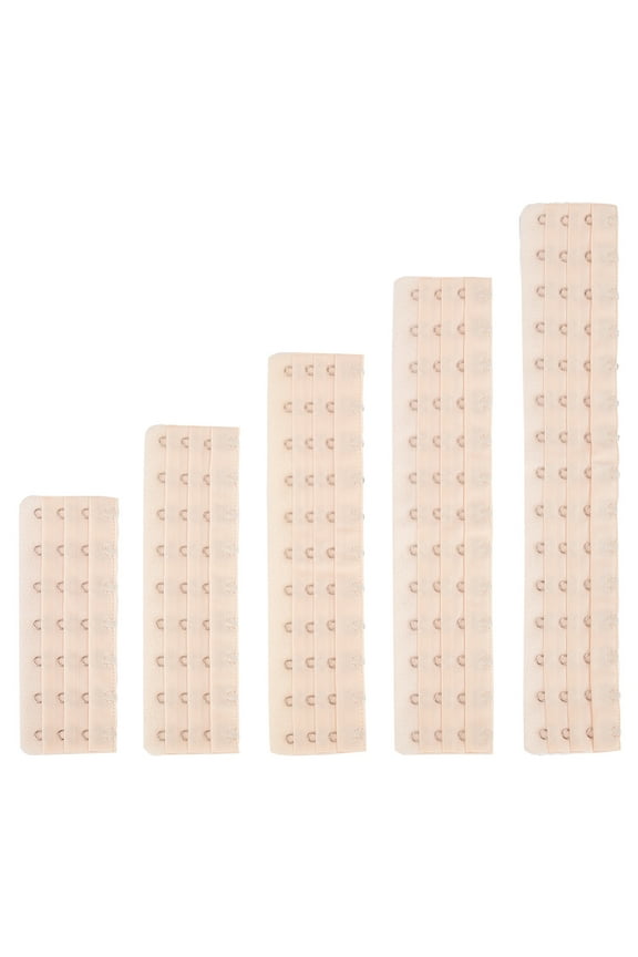 1bag 8 pcs 5 Sizes White Apricot Elastic Corset Extender Elastic Corset Extender Back Bra Adjuster with Stainless Steel Rings and Hooks for Corsets Underwear Extension 1bag