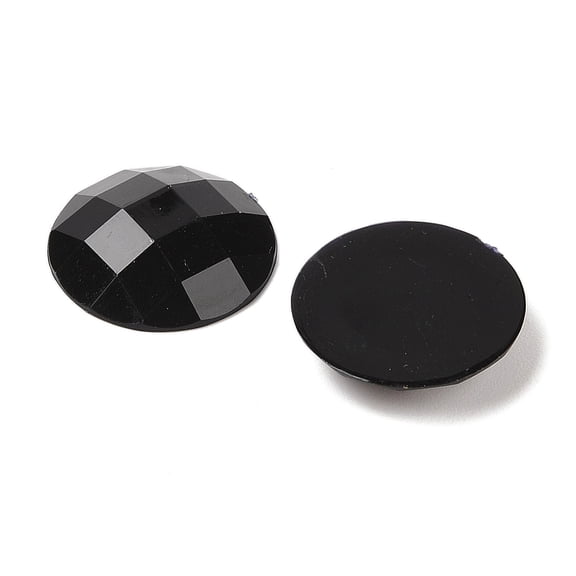 1bag Acrylic Rhinestone Cabochons Flat Back Faceted Half Round Black 25x8mm about 100pcs/bagDIY