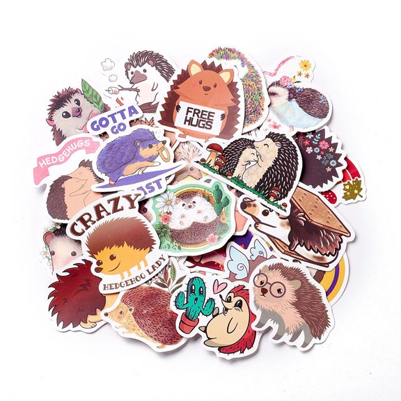 1bag Autumn Theme Waterproof Self Adhesive Paper Stickers for Suitcase Skateboard Refrigerator Helmet Mobile Phone Shell Colorful Hedgehog Pattern 44~75x44~68x0.2mm about 50pcs/bag 1bag