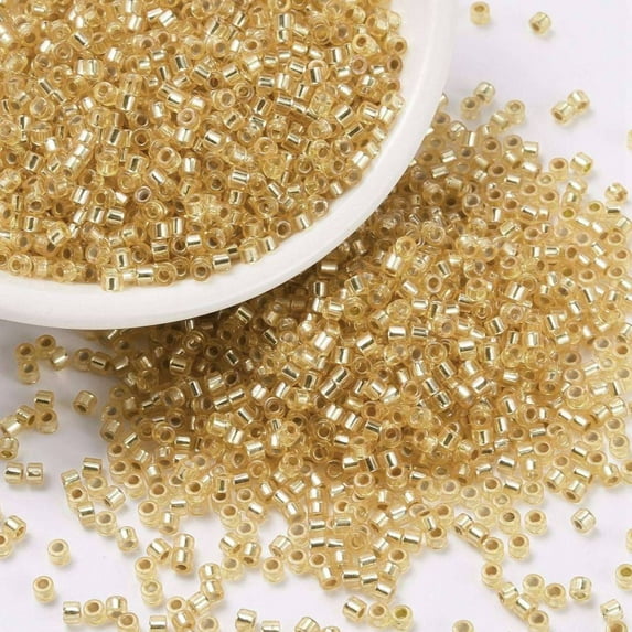 1bag Cylinder Seed Beads Silver Lined Round Hole Uniform Size Goldenrod 2x1.5mm Hole: 0.8mm about 40000pcs/bag about 450g/bag Gold