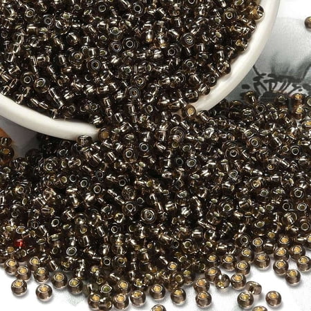 1bag FGB 8/0 Grade A Round Glass Seed Beads Silver Lined Coconut Brown 8/0 3x2mm Hole: 1mm about 10000pcs/pound
