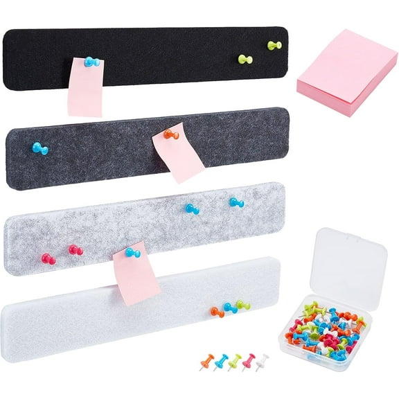 1bag Felt Self-adhesion Message Plates set with Drawing Pins Rectangle Mixed color 2.3~33x0.8~5.2x0.8~0.9cm 49pcs/set 1set/bag