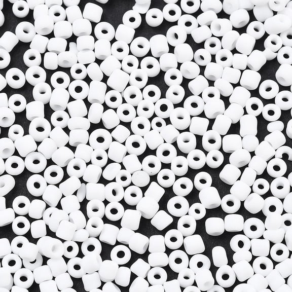 1bag Frosted Opaque Glass Seed Beads Round White 2x1~2mm Hole: 0.5mm about 30000pcs/bag 440~450g/bag