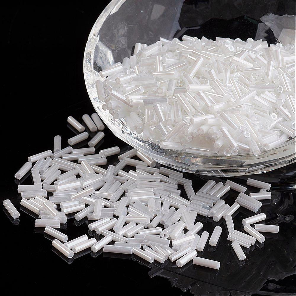 1bag Glass Beads Ceylon White 12x2mm Hole: 0.5mm about 5000pcs/bag