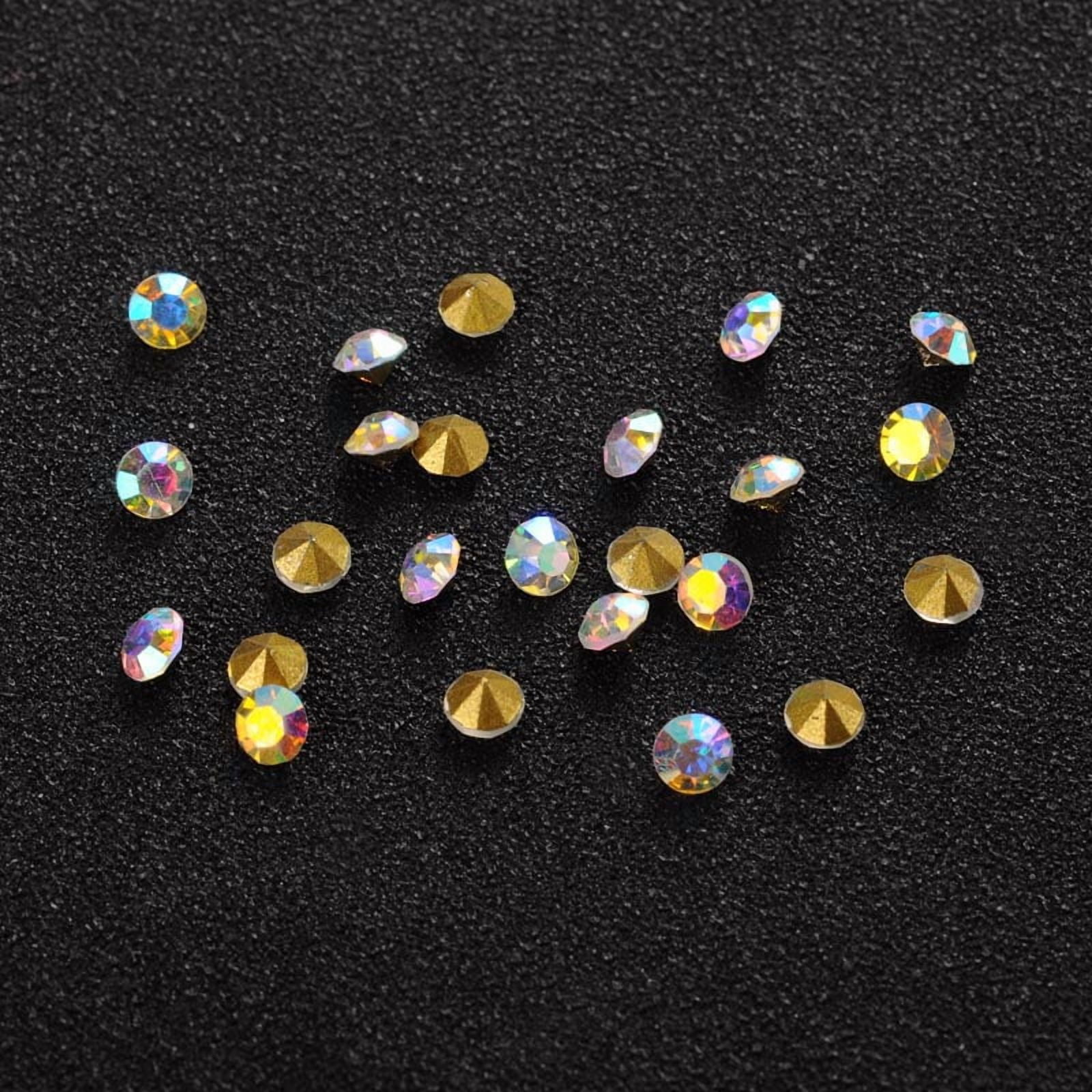 1bag Glass Pointed Back Rhinestone Faceted Diamond Back Plated AB 4x2 ...
