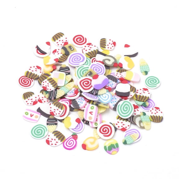 1bag Handmade Polymer Clay Nail Art Decoration Fashion Nail Care No Hole Cake Mixed color 10000pcs/bag 3~6x5~7x0.5mm