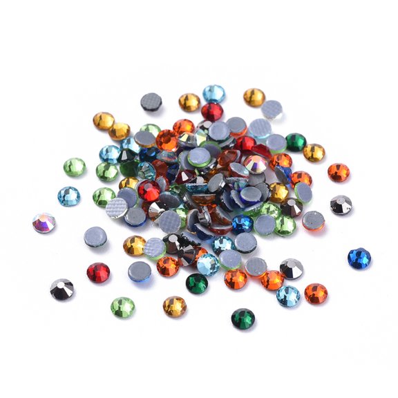 1bag Hotfix Rhinestone Glass Rhinestone Flat Back Cabochons Half Round Mixed color SS10 2.7~2.8x1mm about 1440pcs/bag