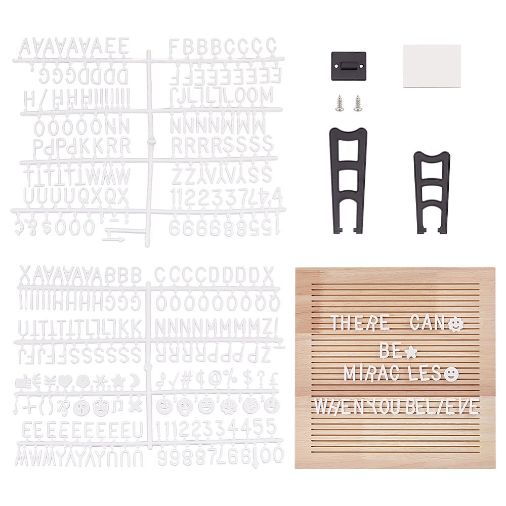 Flet Frame 1bag Oak Wood Felt Letter Boards Rustic Wood Frame with Letters for ...